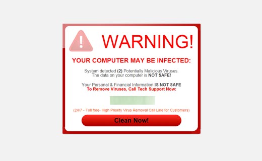 پنجره های پاپ آپ هشدار دهنده