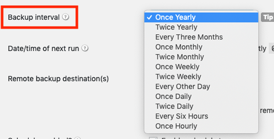 تنظیم زمان بندی برای بک آپ گیری از وب سایت