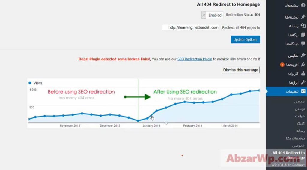 معرفی افزونه To Homepage All 404 Redirect