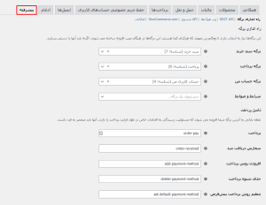تنظیمات بخش پیشرفته و API