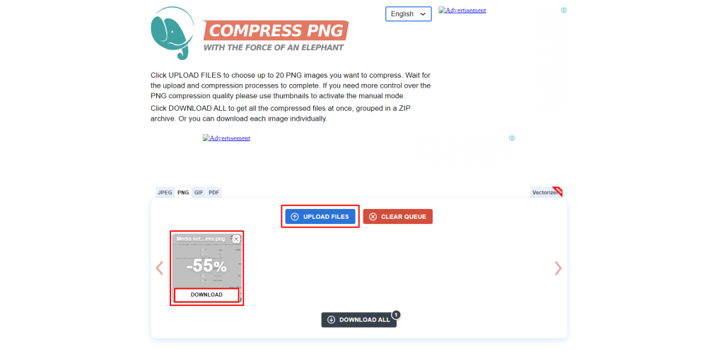 بهینه‌سازی تصاویر به کمک سایت compresspng