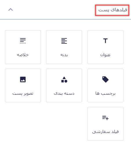 فیلدهای پست در افزونه گرویتی فرم
