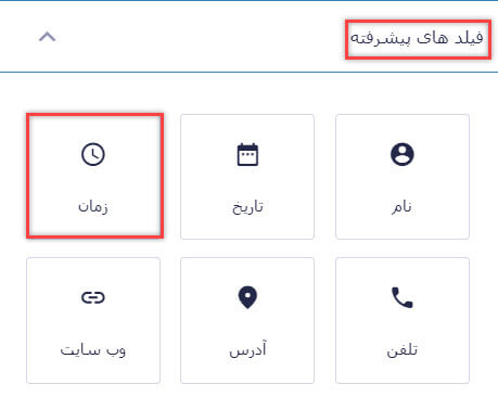 فیلد زمان در افزونه گرویتی فرم