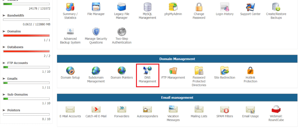 مدیریت DNS