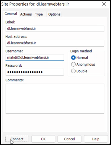 انتقال اطلاعات در FTP