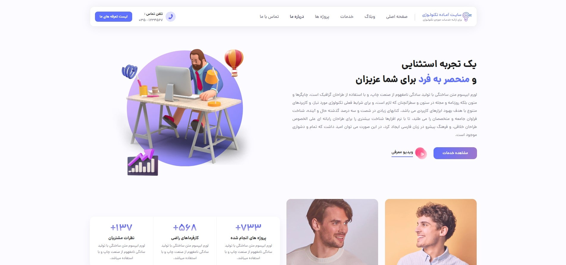 سایت آماده شرکت فناوری و تکنولوژی