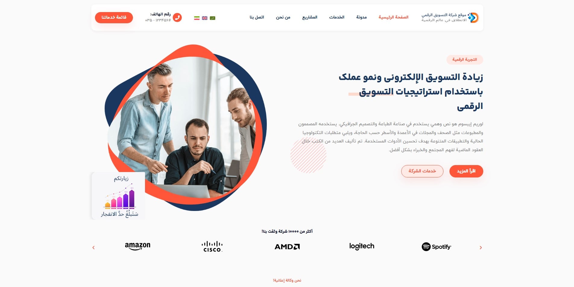 سایت آماده چند زبانه شرکت دیجیتال مارکتینگ