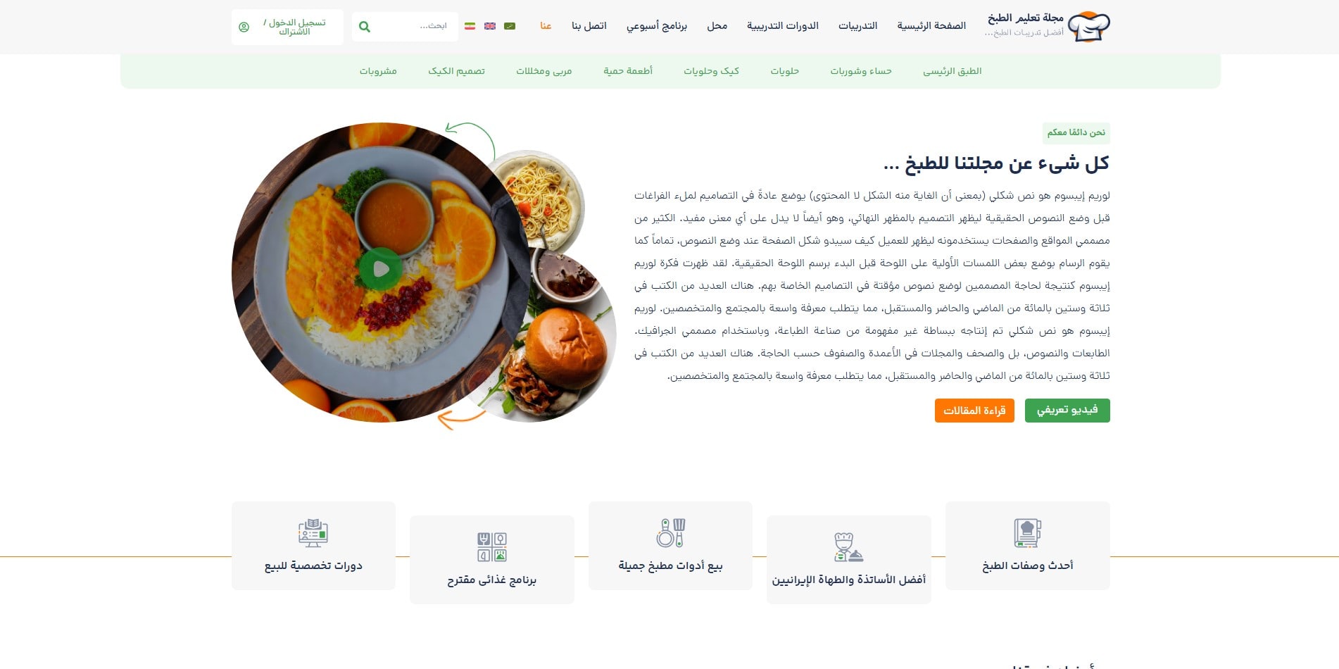 سایت آماده چند زبانه مجله آشپزی