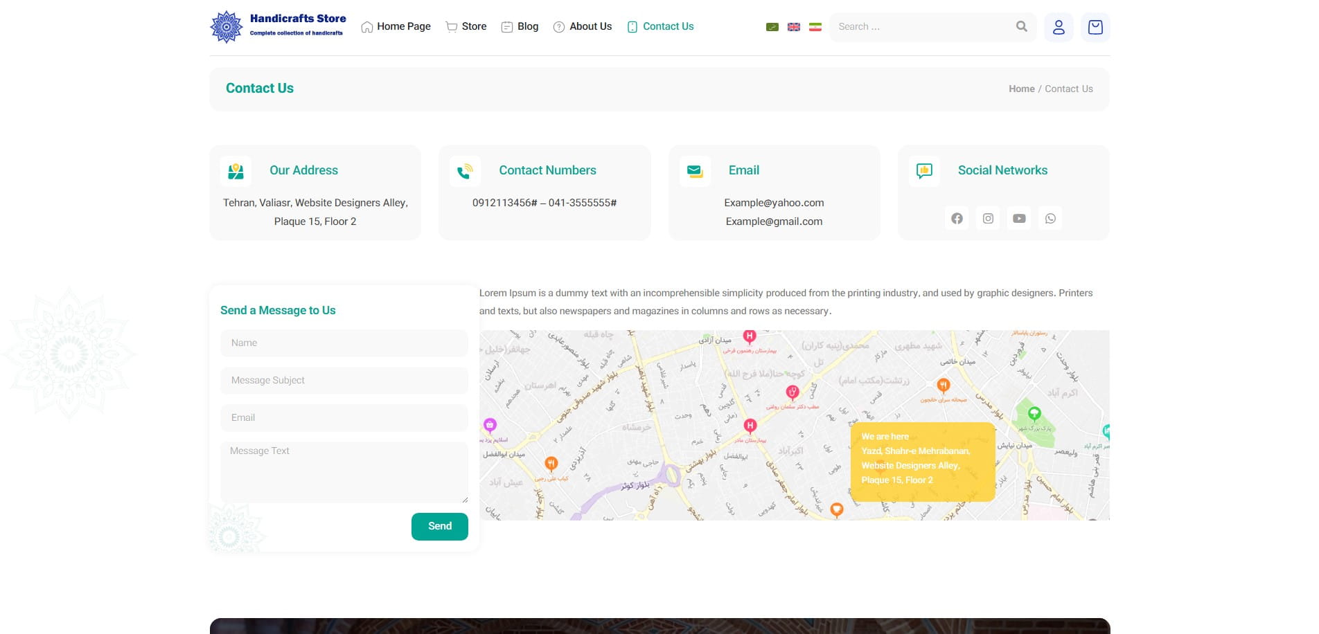 سایت آماده چندزبانه فروشگاه صنایع دستی